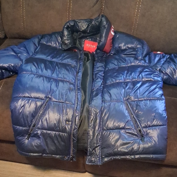 Guess | Jackets & Coats | Guess Blue Puffer Jacket | Poshmark